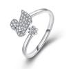2022 Korean Fashion Women's Diamond Flash Open Ring - Stylish Hollow Design