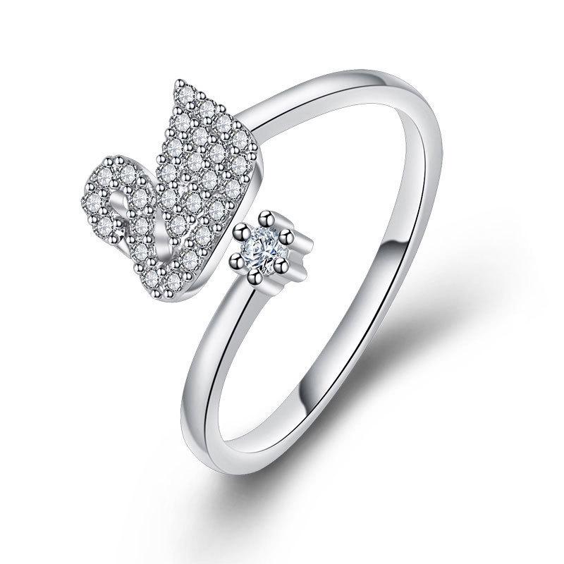 2022 Korean Fashion Women's Diamond Flash Open Ring - Stylish Hollow Design
