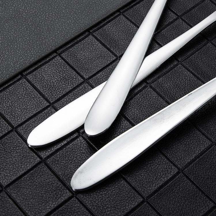 Bare solid color stainless steel spoon Yuan household eating spoon stirring spoon coffee spoon tableware set