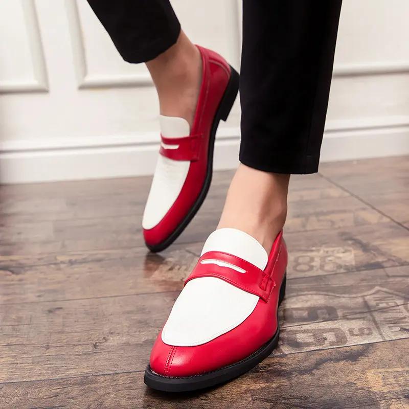 Plus Size 48 Luxury Brand Colorblock Loafers Men Slip On Classic Style Casual Leather Shoes Thick Sole High Quality Moccasin