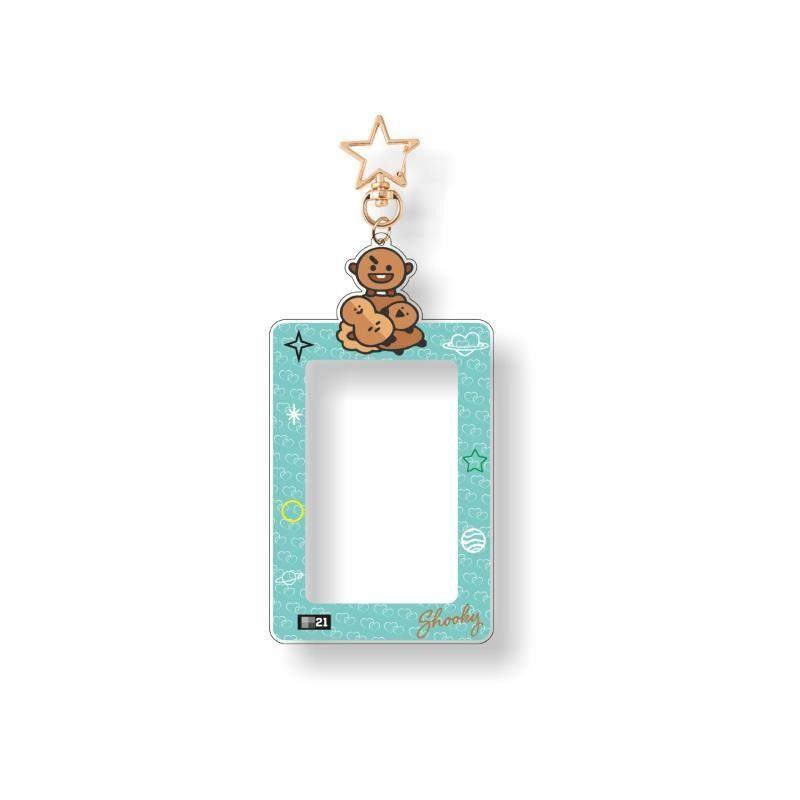 Kawaii Cute Bt21 Card Holder Keychain Card Storage Pendant Id Photo Storage Card Bag Chimmy Cooky Koya Tata Anime Gift Toys
