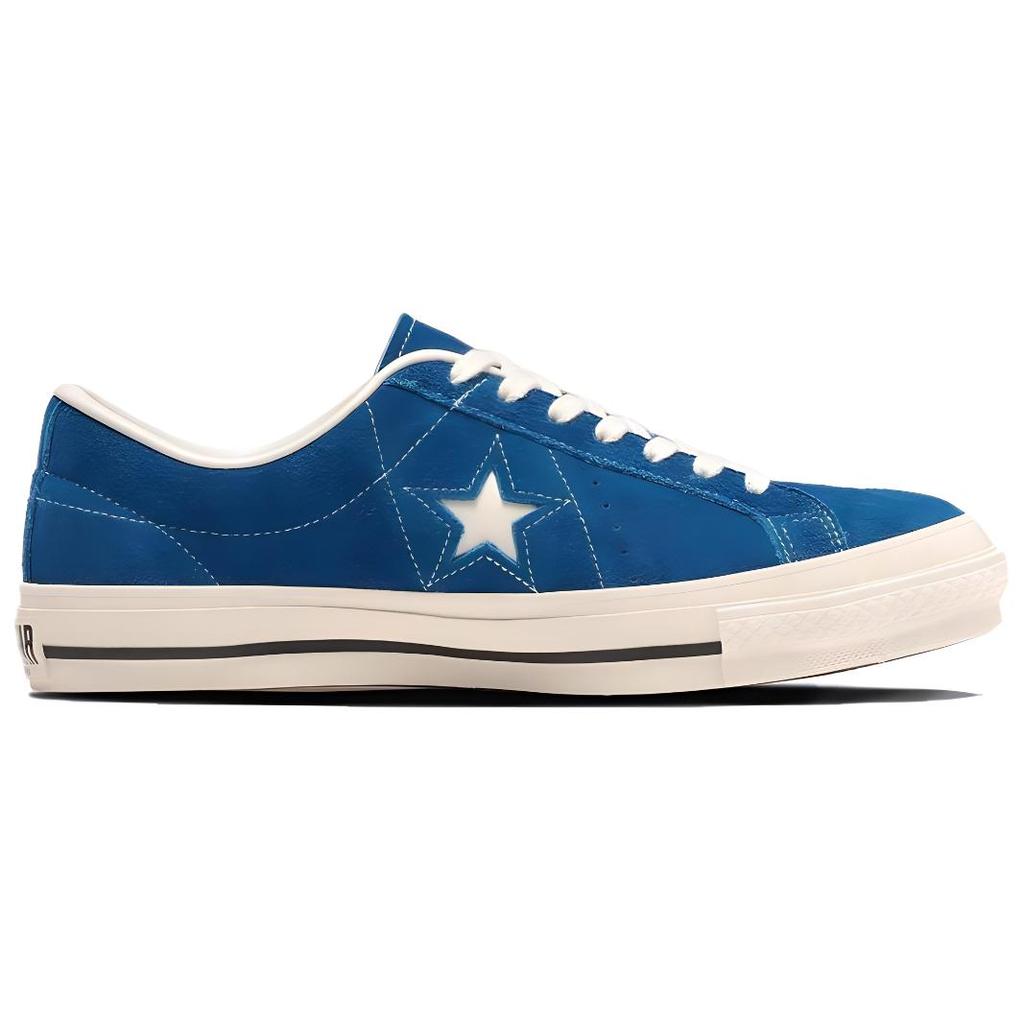Converse One Star J Suede Comfortable Simple Durable Lightweight Low Top Canvas Shoes Unisex Sneakers Blue 35200670