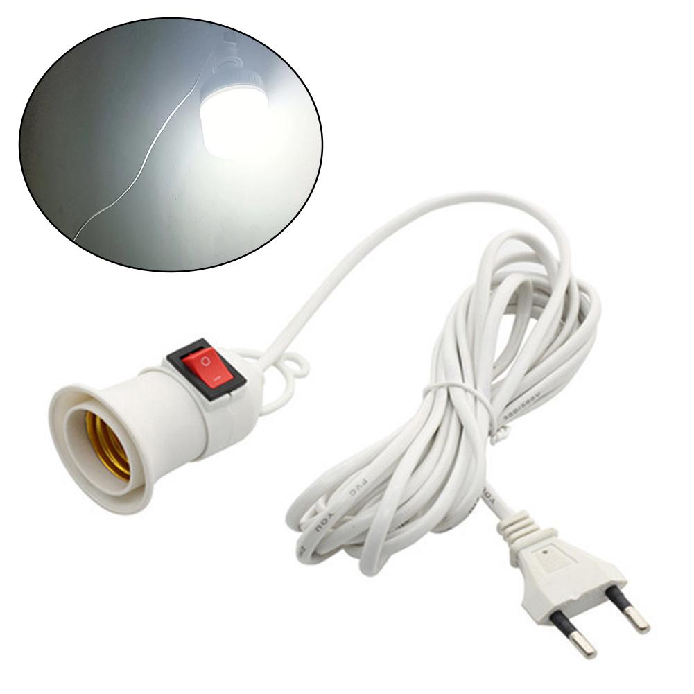 Lamp Bases E27 Lamp Bases With Power Cord Push Button EU Plug E27 Screw Interface Lamp Holder For E27 LED Light
