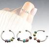 Elegant Rings Bead Fidgety Rings Colorful Bead Spinner Rings Stainless Steel Rings Open Adjustable Jewelry for Women