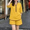 Women 3/4 Sleeve Blouse and Shorts Summer Two Piece Suit Sets