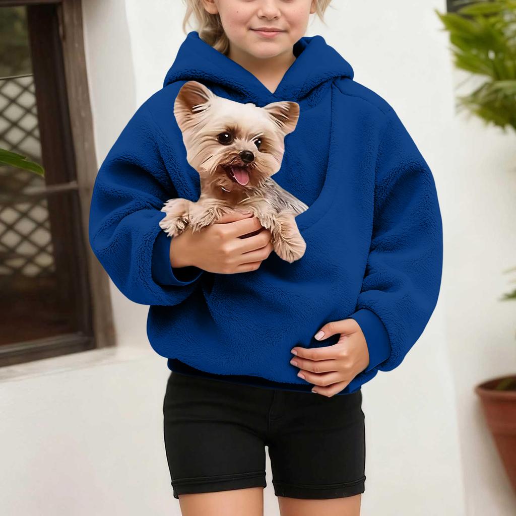 Boys and Girls Fall Winter Casual Long Sleeve Hooded Sweatshirt Pullover for Everyday Wear