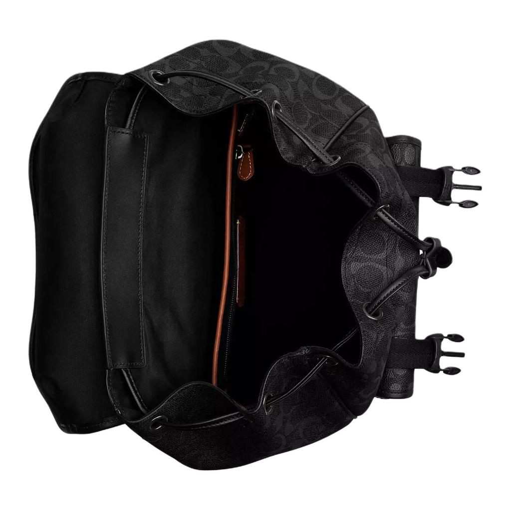 Coach League 29 Drawstring Quick Closure Large Cowhide Backpack Men backpack Black CU201-OY2