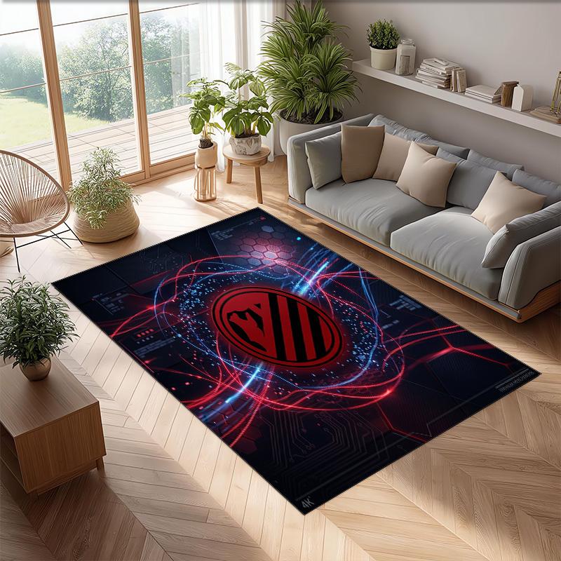 Atletico Madrid Printed Flannel Area Rug Non Slip Soft Polyester Floor Carpet Indoor Decor Mat for Bedroom Living Room Sofa Game Room Home Decoration