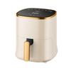 Camel 6L Air Fryer: Large Capacity Electric Oven In Rice White for Baking and Frying. Ideal Gift with Visual Display.