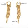 European and American Retro Chain Earrings Contrasting Color Water Droplets Fringed Long Jewelry