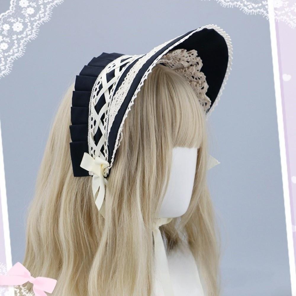Pastorale Style Victorian Headpiece Ruffle Lace Hat Lolita Bonnet Cap  Cosplay Accessory
