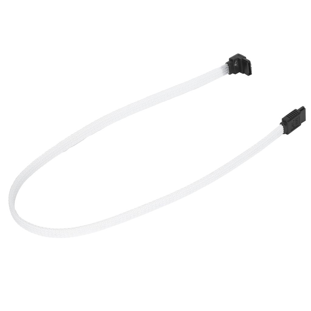 Sata Cable 3.0 SolidState Disk 8Core 7P Elbow White Data Extension Cord with Shrapnel for Speed Improving(White (elbow)