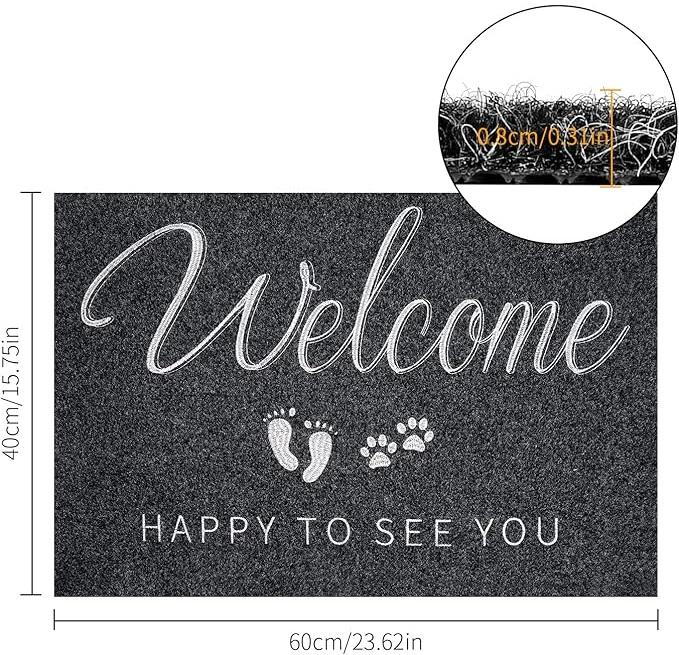 Welcome Happy to See You Doormat 40x60 Anti-Slip
