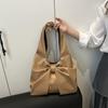 Yogodlns Casual Shoulder Bag for Women New Sweet and Simple Underarm Bag Bow Design Large Capacity Handbag