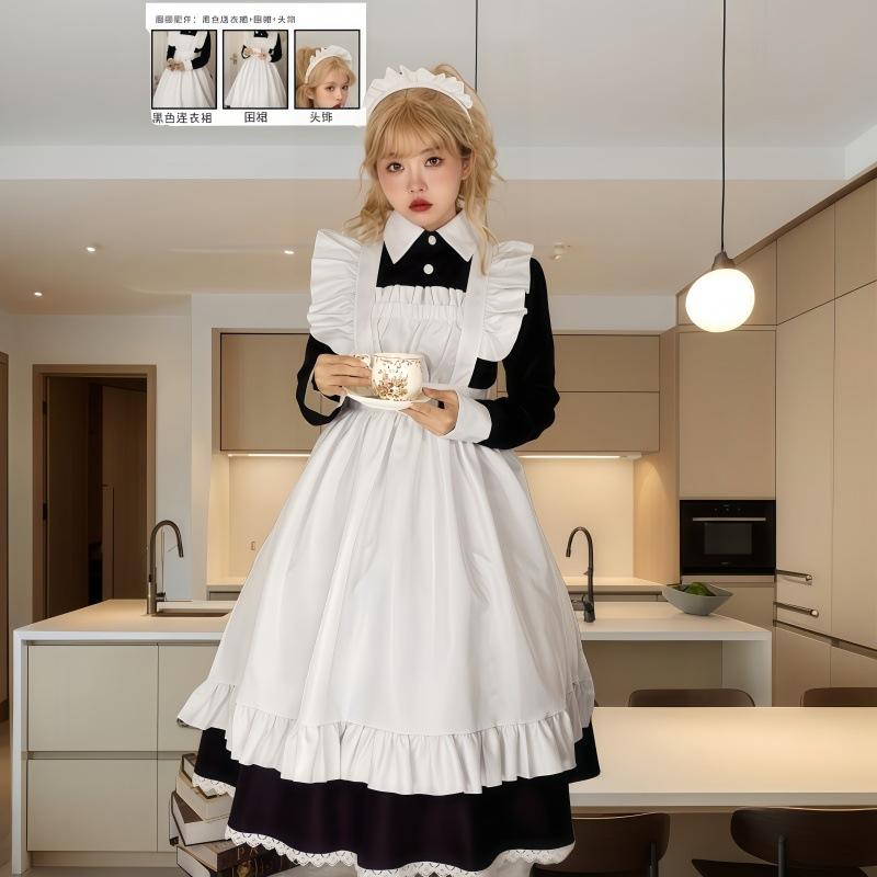 Girl's New Long Sleeve Lolita Skirt Cute Loli Student Lolita Skirt Soft Girl Princess Dress