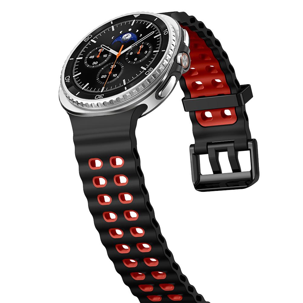Sport-Silikonband für Samsung Galaxy Watch 8 classic 46mm Zweifarbiges Marineblaues Armband Riemen Galaxy Watch 8 40mm 44mm Armband