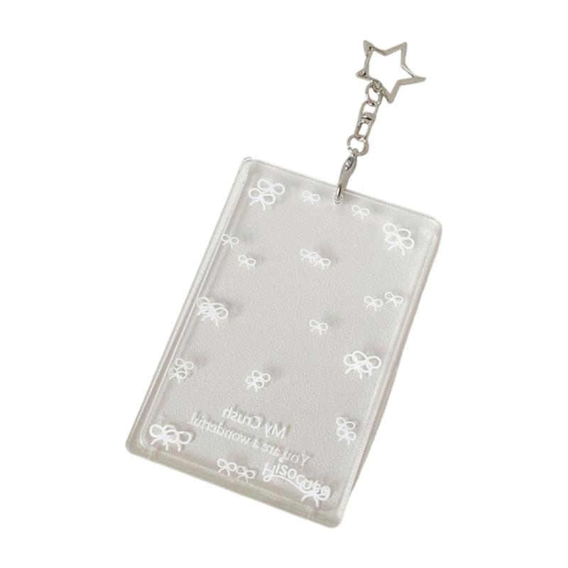 

3Inch Photo Display Case Card Protector with Removable Keychain Waterproof Acrylic Card Covers for Collectors Music Fan