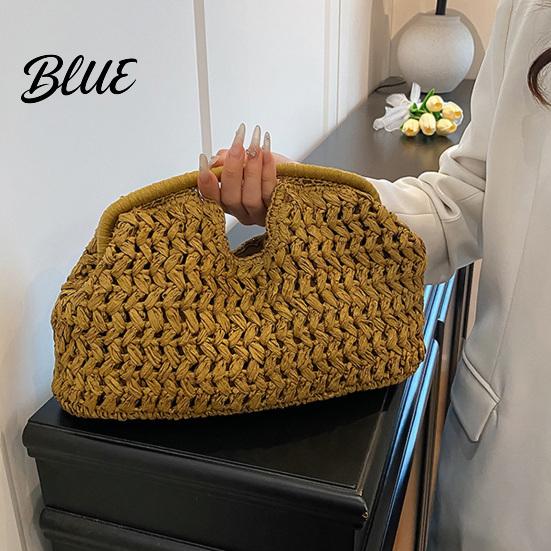 Bolso de Mano de Paja Natural Bolso Grande Tejido para Mujer
