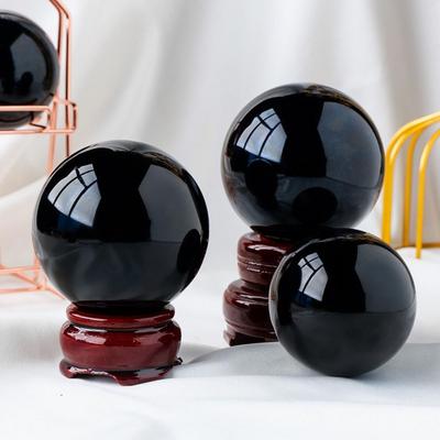 Sferă de Obsidian Negru 20/30/40/50mm Ornament Mare de Cristal Glob de Cristal Birou