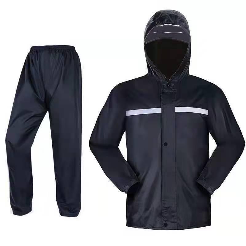 Reflective Waterproof Motorcycle Raincoat Set with Pockets XXXL
