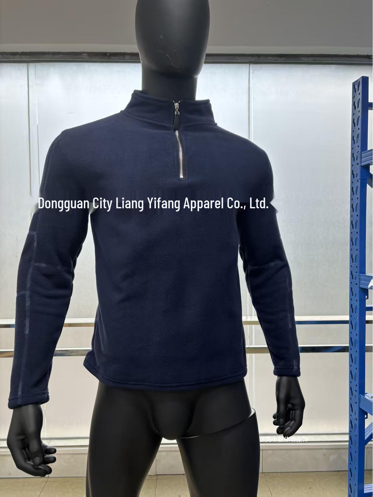 Men s Stand-Up Collar Fleece Sweatshirt - Trendy Half-Zip, Long Sleeve, Versatile for Autumn/Winter XXL