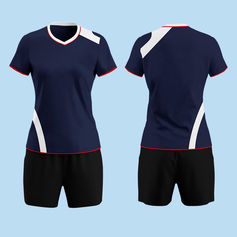 Women's & Men's Volleyball Team Uniform Set - Short-Sleeved, Professional Training Suit with Printed Numbers
