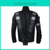 Giacca Costume di Michael Jackson Per Cosplay e Performance sul Palco in Tessuto di Poliestere Per Uso Teatrale