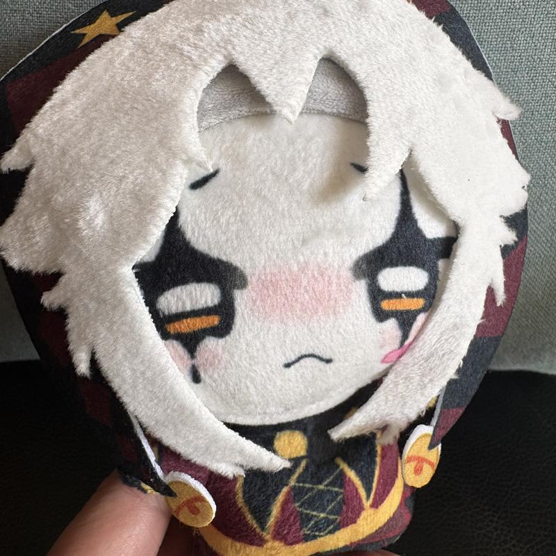 Super Cute 15cm Funny Anime Keychain Pendant Game The Freak Circus Plush Toy Harlequin Pierrot Character Keys Chain Plushie Doll