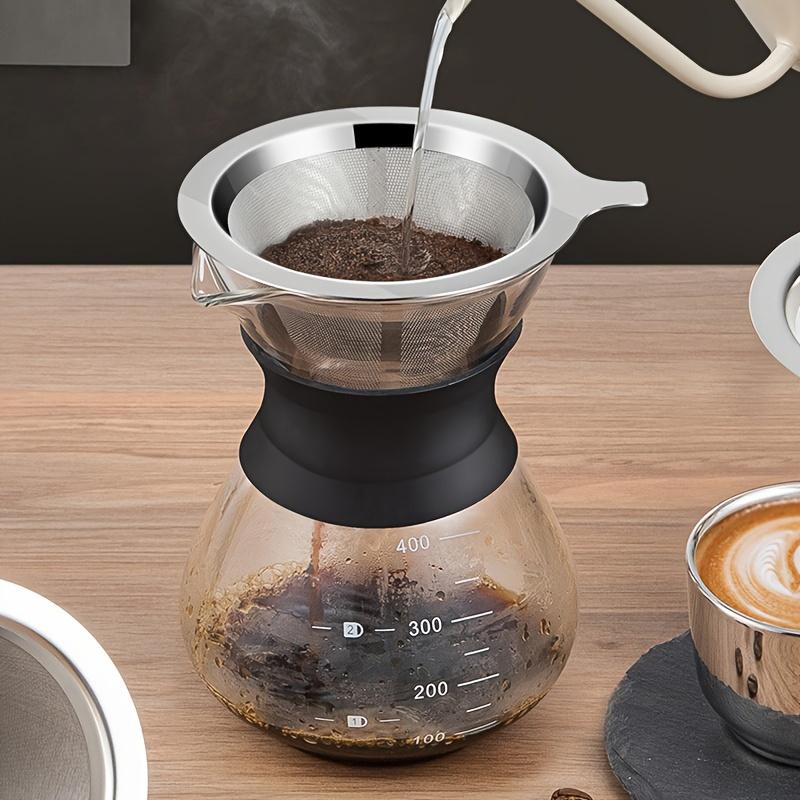 304 Stainless Steel Coffee Funnel Fine Mesh Double Layer Coffee Accessories Reusable Conical Coffee Filter Practical and Durable
