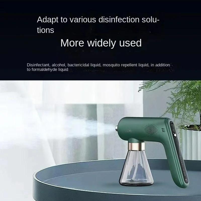 Mini Wireless Electric Sanitizer Sprayer USB Rechargeable Nanometer Blue Light Disinfection Sprayer Fogger Machine Home Garden