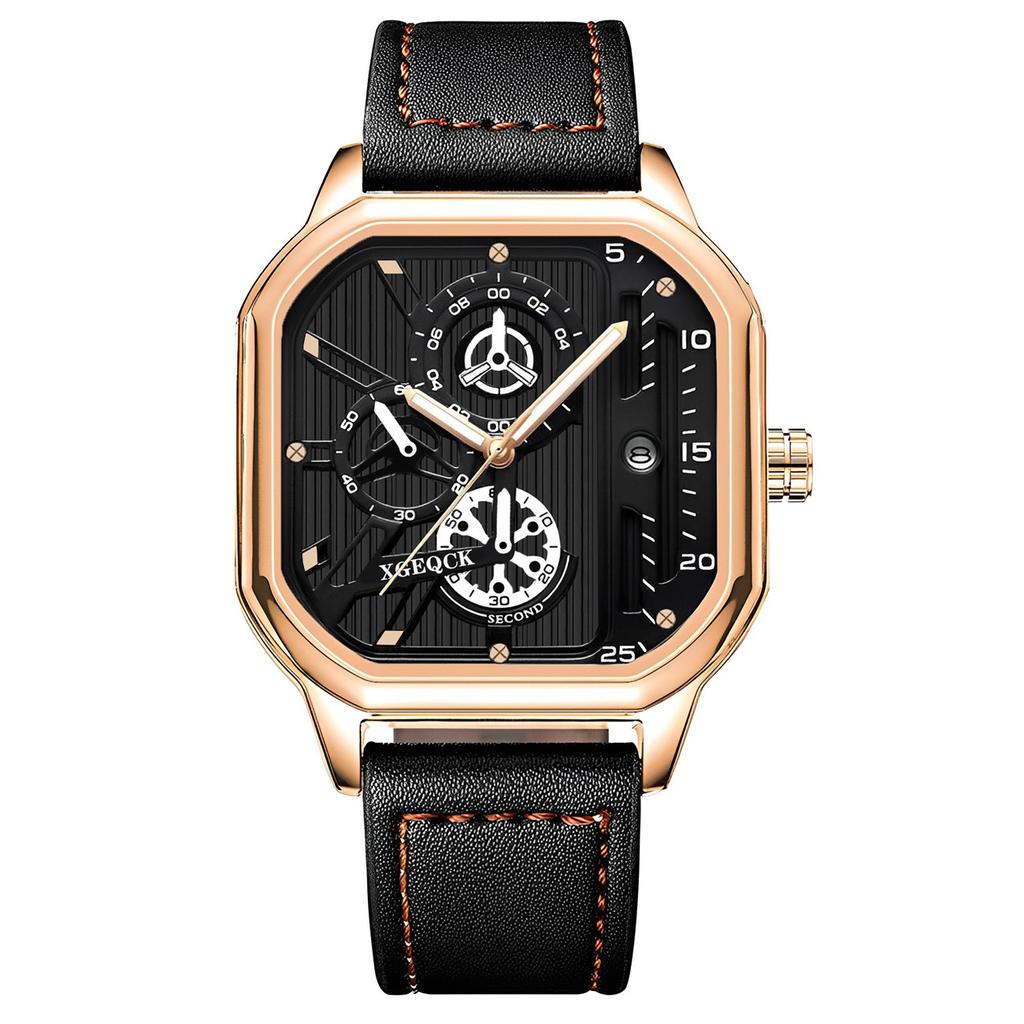 Year Square Watch Men'S Simple Large Dial Fashion Teen Men'S Luminous Quartz Watch