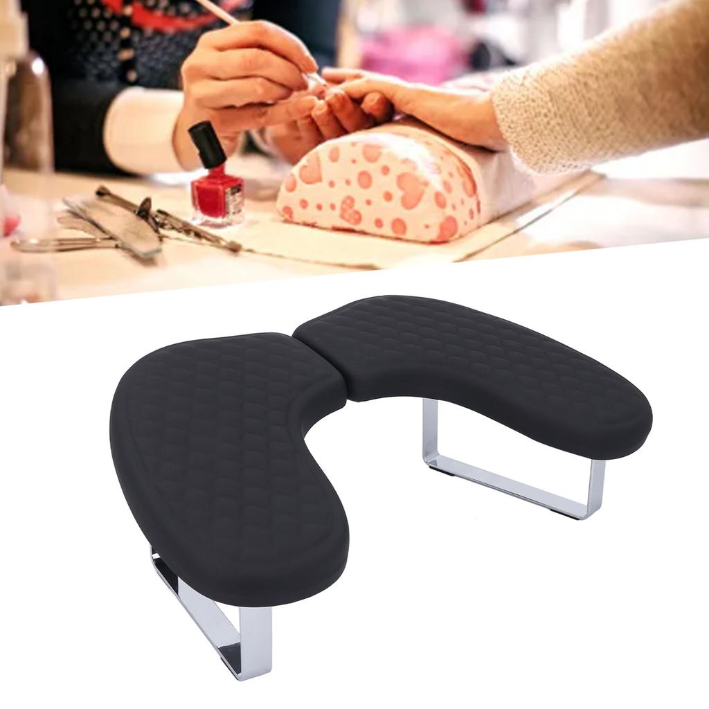 Nail Arm Rest for Nail Tech Detachable U Shape Soft PU Folding Manicure Hand Rest for Salon Home