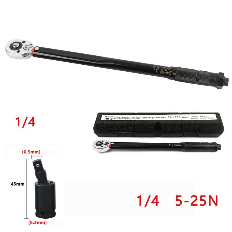 5-210N.m Torque Wrench 1/2'' 3/8'' 1/4'' Two-Way Precise Ratchet Wrench Repair Spanner Key Car Repair Square Drive Hand Tools
