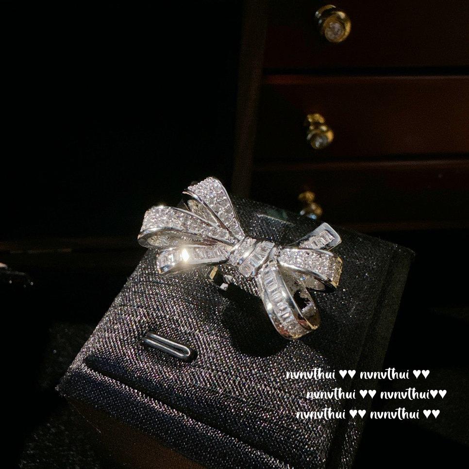 

High Quality Silver Plate Color Bow Zircon Ring for Women s - Fashion Wedding Engagement Jewelry New Womens Rings 6