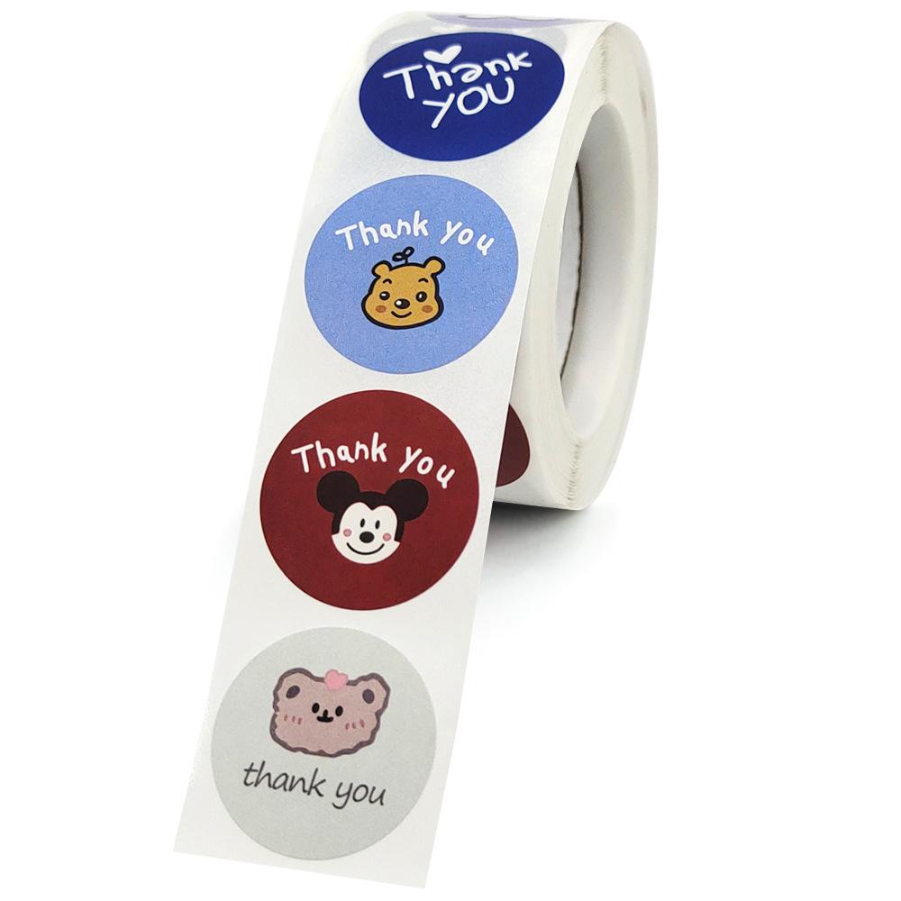 100-500pcs Round Thank You Stickers for Envelope Seal Labels Gift Packaging Decor Birthday Party Scrapbooking Stationery Sticker
