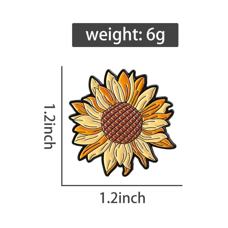Beautiful Sunflower Enamel Pins Custom Positive Floral Brooches Lapel Badges Clothes Plant Jewelry Gift for Kids Friends