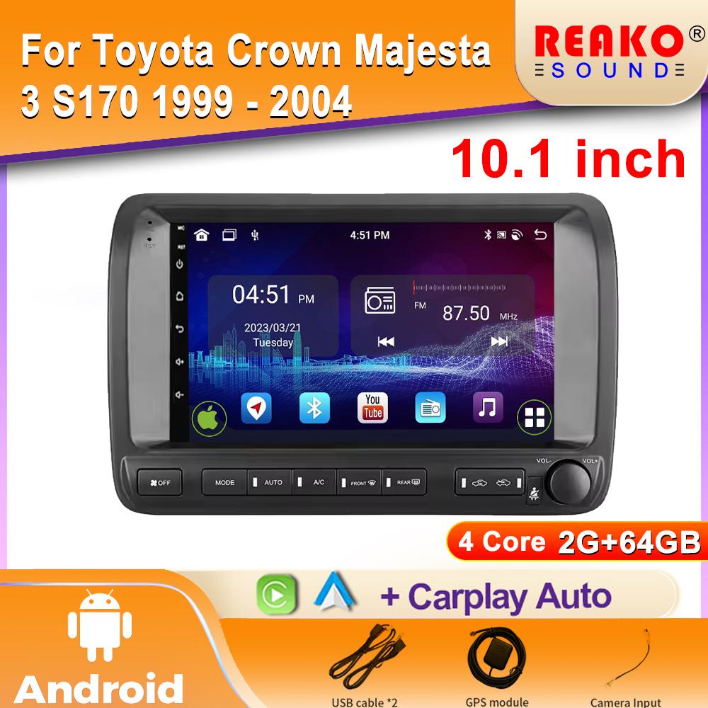 Car Radio Android For Toyota Crown Majesta 3 S170 1999 - 2004 GPS Navigation Stereo Multimedia Player Screen 2din DVD 5G Wifi