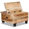 VidaXL Coffee Table Raw Mango Wood 70 X 70 X 40 Cm