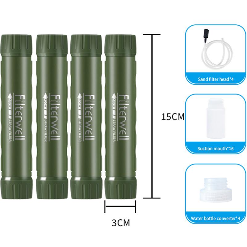 Filterwell Small Outdoor Water Filter Straw Personal Drinking Purifier System For Survival Gear Travel Camping Hiking