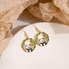 Cartoon Oil Drop Bow Cat Stud Earrings, French Cute Panda Earrings, Fashionable Personalized Diamond Earrings.