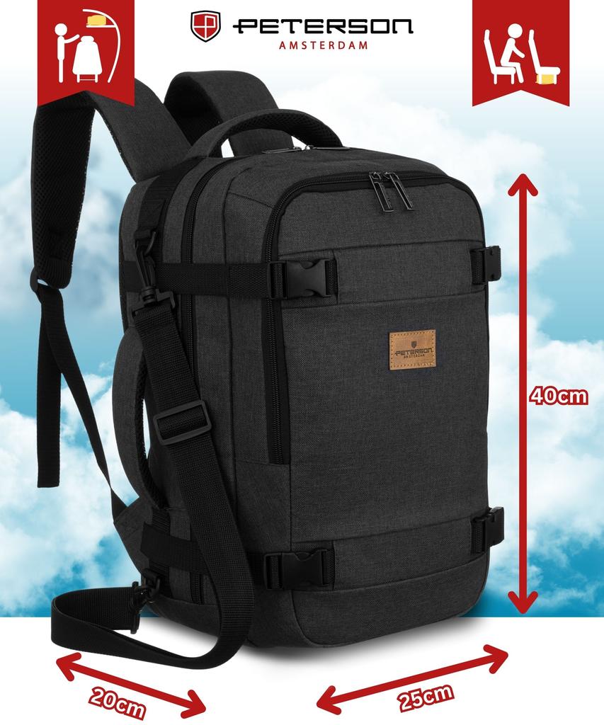 PTN SIKORKA-6460 Black Travel Backpack