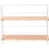 Fuji Boeki Mini Shelf, Storage Shelf, Width 34.5 x Depth 10.5 x Height 29.5 cm, White x Natural, Interior Rack, Foldable, 55005