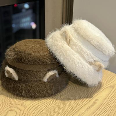 Plush Ear Warming Fisherman Hat Autumn and Winter Korean Style Versatile Thickened Cold Proof Ear Protection Hat with Face Friendly Small Bucket Hat