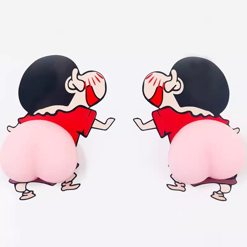 Shin-chan 3D Car Anti-collision Silicone Butt Stickers