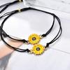 2 Stück Damen Mädchen Sonnenblume verstellbare Armbänder Freundschaft Schmuck Dekoration