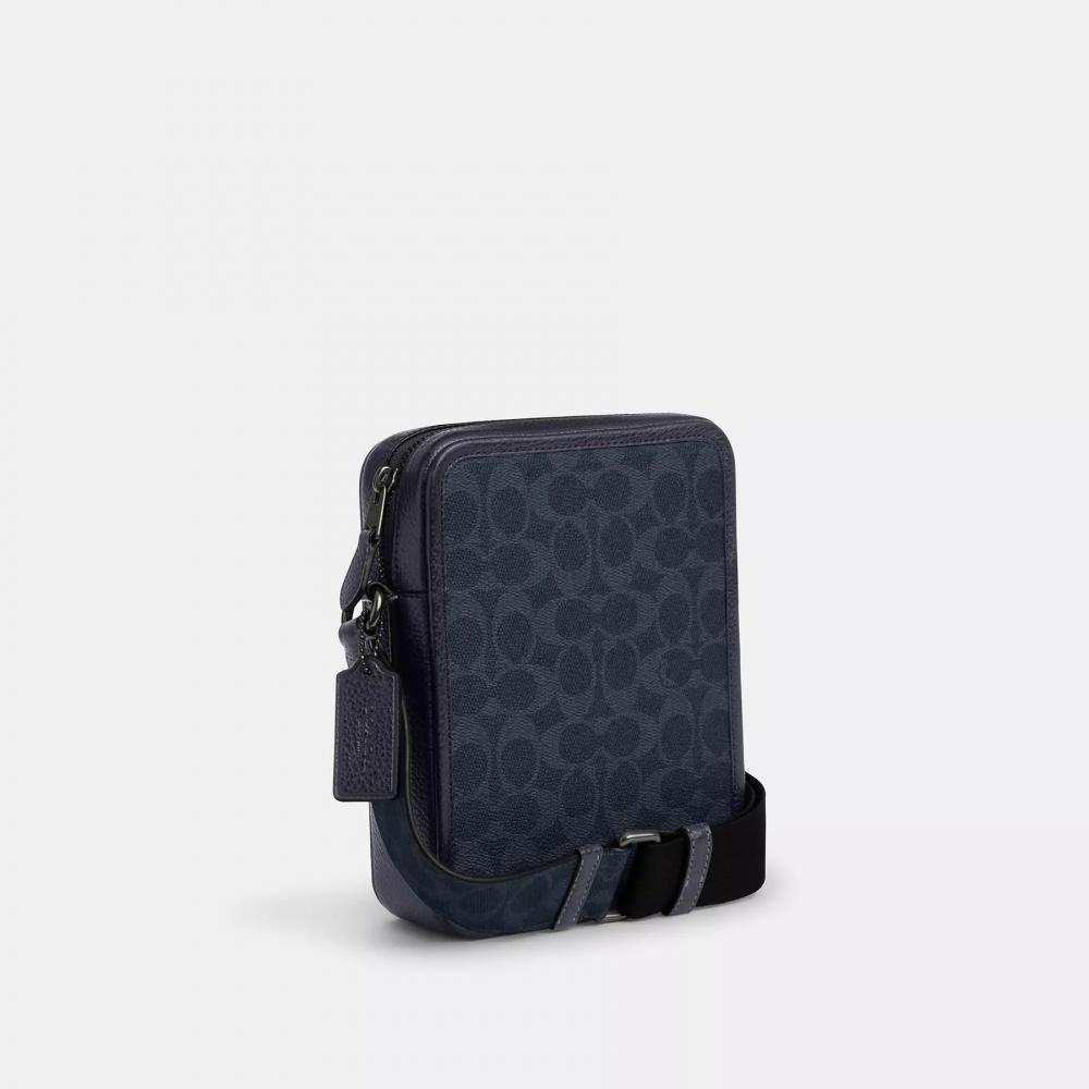 Coach Sullivan Crossbody Bag In Signature Canvas Gunmetal Charcoal Black