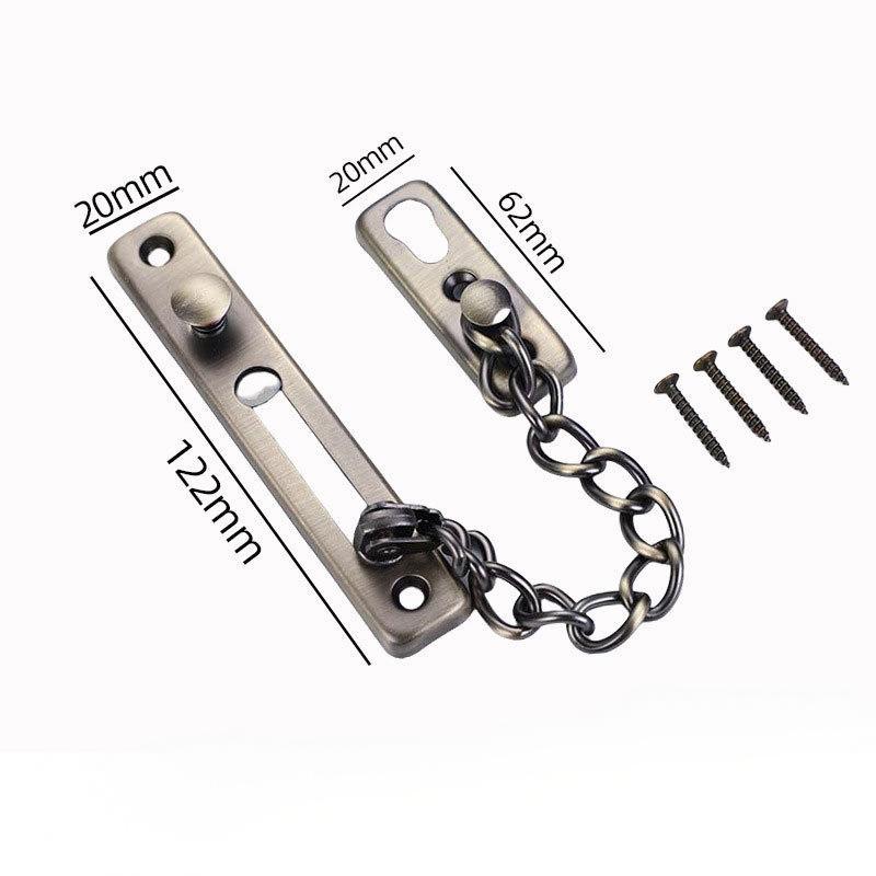 Corrosion Resistant Stainless Steel Door Security Chain Anti Theft Easy Install Latch for Home Coastal Hotel