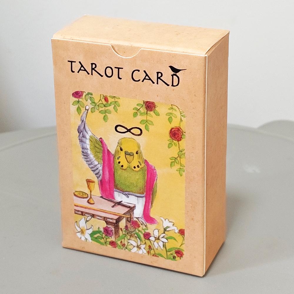Skurriles Vogel-Tarot Deck 80 handgezeichnete Papageien-Tarotkarten Einzigartiges Geschenk für Vogelliebhaber 350 g/m² Doppelgeprägter Karton 10x6,5cm