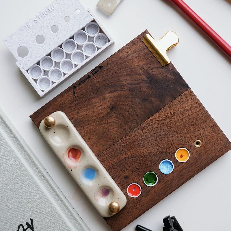 

Handmade Wooden Portable Folding Drawing Board Ceramic Painting Box Tool Outdoor Sketching Creation Water Color Art Supplies