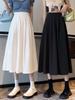 White pleated skirt women's summer drooping feeling thin skirt new A-shaped skirt medium and long high-waisted umbrella skirt tide